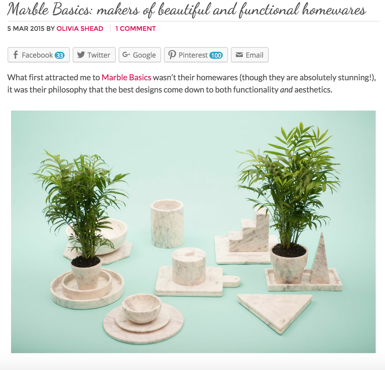 Marble Basics on the Interiors Addict