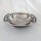 Sculpted Handle Oval Bowl in Soft Pewter Finish