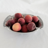 Sculpted Handle Oval Bowl in Soft Pewter Finish