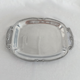 Sculpted Handle Tray in Soft Pewter Finish