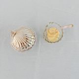 Clam Silverplated Dish with Mother Of Pearl Spoon