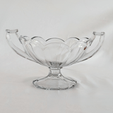 Footed Glass Bowl and Vase With Twin Handles