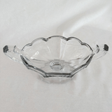 Footed Glass Bowl and Vase With Twin Handles