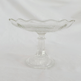 Scalloped Glass Footed Compote Dish