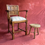 French Rush Stool in the Style of Audoux Minet