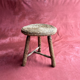 French Rush Stool in the Style of Audoux Minet