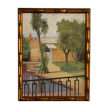 Pool House, Oil On Board, Signed, Framed