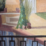 Pool House, Oil On Board, Signed, Framed