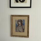 'Sainte Vierge' Virgin Mary, Goauche Painting, Signed, Framed