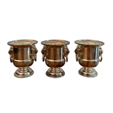 Mini Lion Head Silver Urns - Three Available