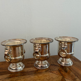 Mini Lion Head Silver Urns - Three Available