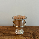 Mini Lion Head Silver Urns - Three Available