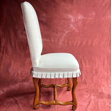 Os De Mouton Chair with Linen Slip Cover, Pleated Skirt and Tie Back
