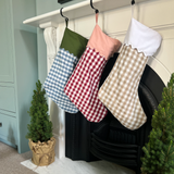 Blue and Olive Noël Christmas Stocking