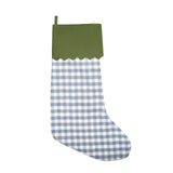 Blue and Olive Noël Christmas Stocking
