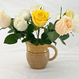 Sarreguemines Rope-Textured Majolica Jug