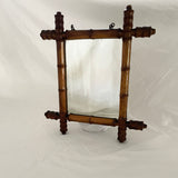Antique French Turned Faux Bamboo Mirror