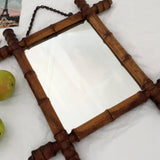 Antique French Turned Faux Bamboo Mirror