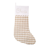 Beige and Blanc Noël Christmas Stocking With Personalised Embroidery