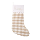 Beige and Blanc Noël Christmas Stocking With Personalised Embroidery