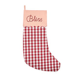 Red and Rose Noël Christmas Stocking With Personalised Embroidery