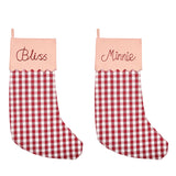 Red and Rose Noël Christmas Stocking With Personalised Embroidery